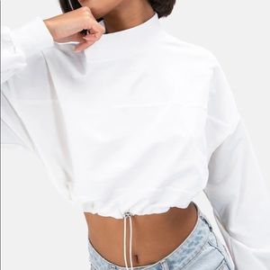 Adika Cropped White Sweatshirt NEW with tags
